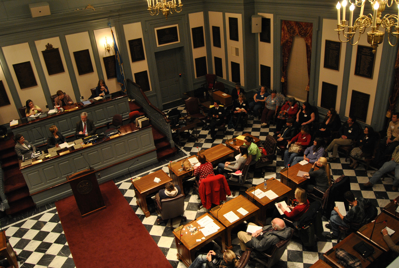 More than 100 Delaware residents packed Senate Chambers at Legislative Hall in Dover Nov. 29 for the first public hearing of the state's animal welfare task force. BY RACHEL SWICK MAVITY